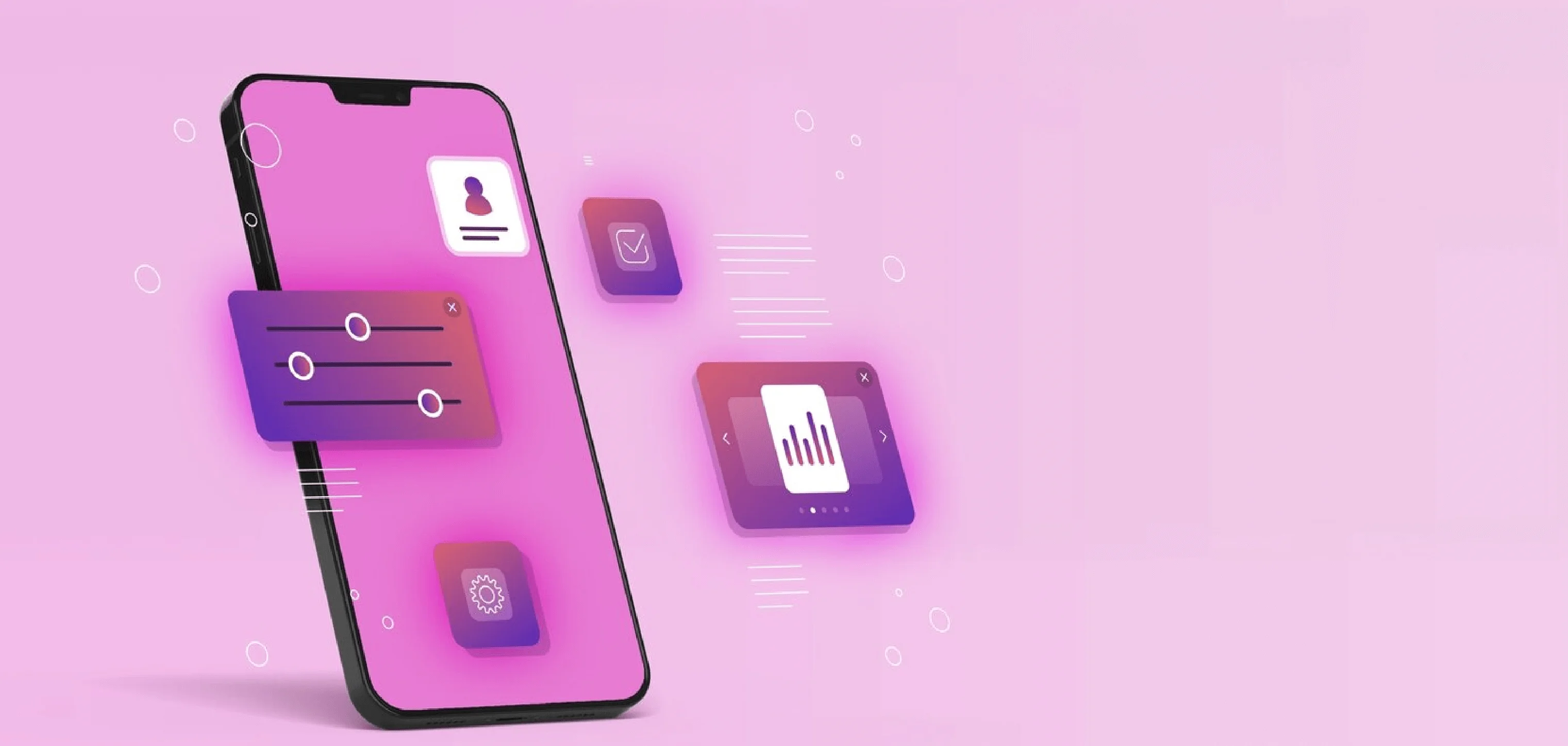 Service application banner showcasing mobile app solutions