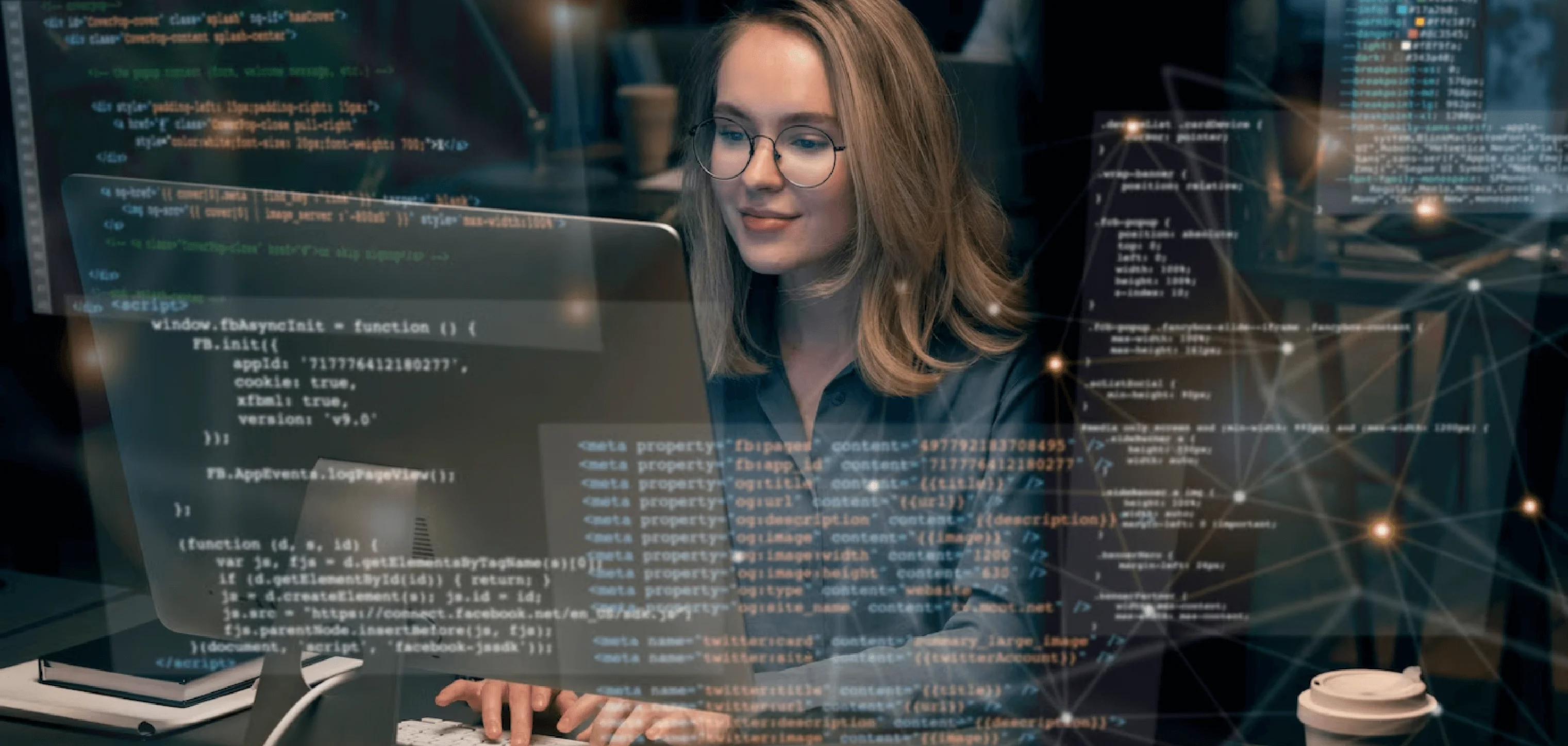 Service application banner showcasing mobile app solutions