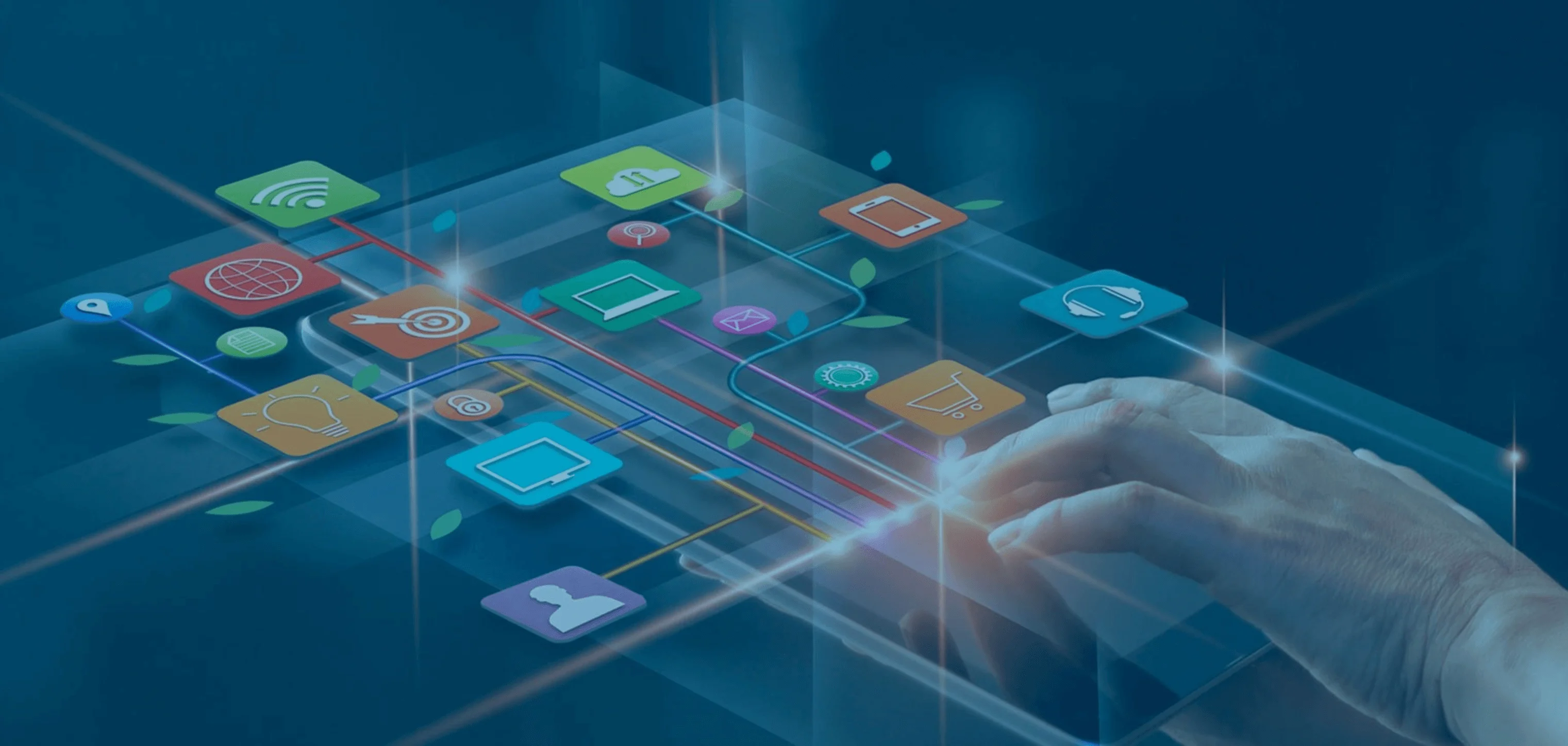 Service application banner showcasing mobile app solutions